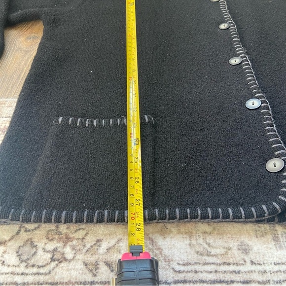 Vintage 100% Wool Black Cardigan Sweater - Picture 8 of 11